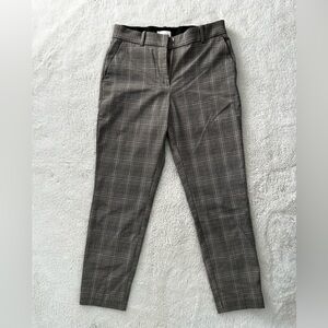 Womens Gray Plaid Trousers